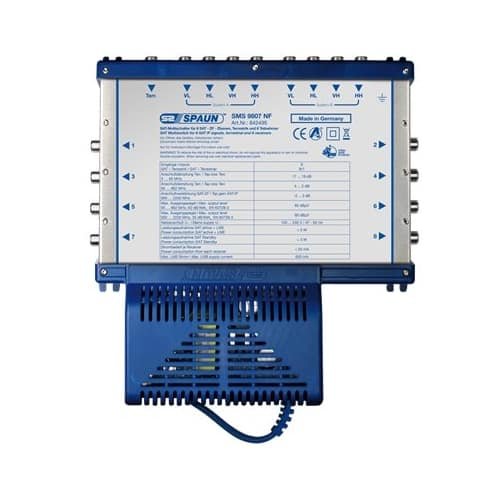 Spaun SMS 9807 NF – Commutatore SAT Per 2 Satelliti E 8 Utenti, Risparmio Energetico, Alimentazione 90-240V, Made In Germany