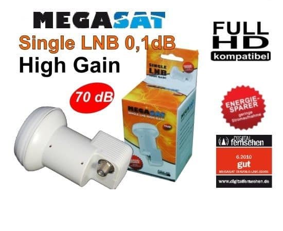 MEGASAT Megasat High Gain Single LNB 0.1dB Signal gain 70dB