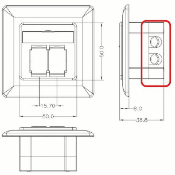 CAT 6 wall plate flush