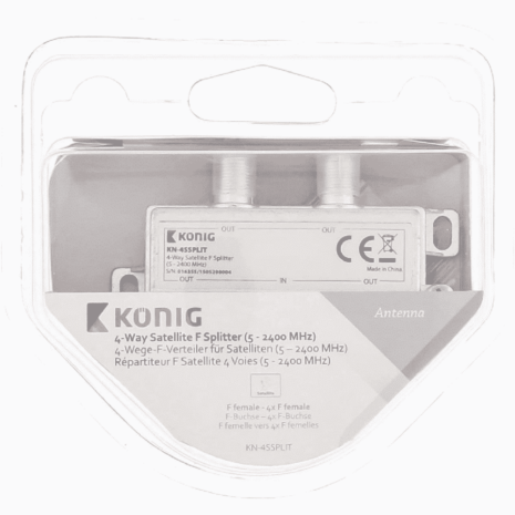 KÖNIG König, 4-vägs fördelare, 5-2400 MHz