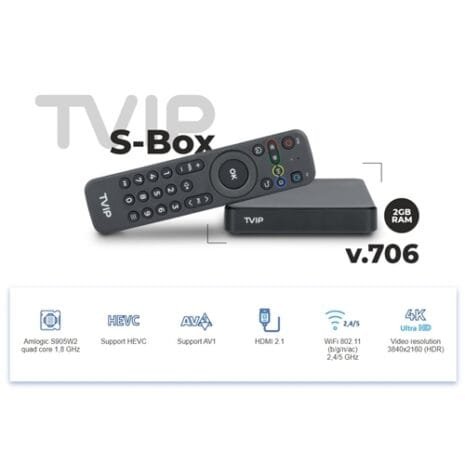 TVIP S-Box v.706 4K Ultra HD IPTV Box
