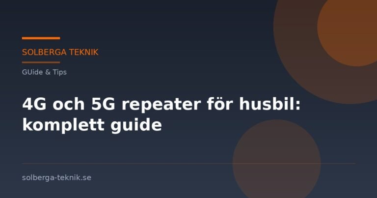 4G och 5G repeater för husbil: komplett guide