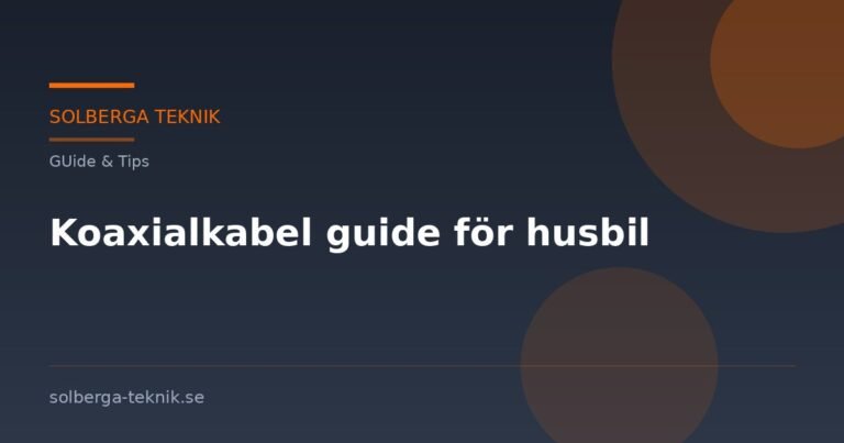 Koaxialkabel guide för husbil