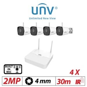 Uniview 4-kanalig trådlös övervakningskamera med 2MP-upplösning