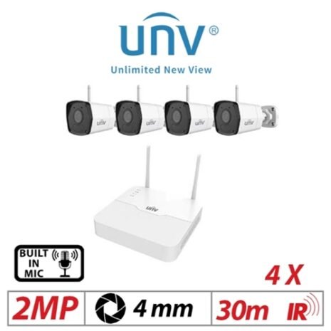 Uniview 4-kanalig trådlös övervakningskamera med 2MP-upplösning
