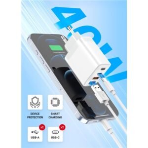 TS833 EU USB-C och USB-A Laddare 40W TS833 EU USB-C och USB-A Laddare 40W