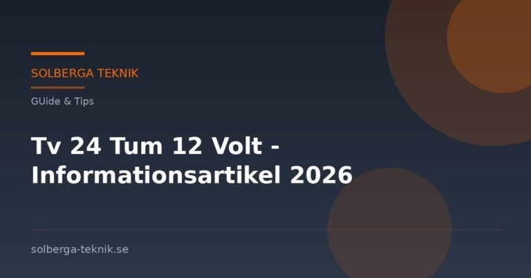 Tv 24 Tum 12 Volt – Informationsartikel 2026