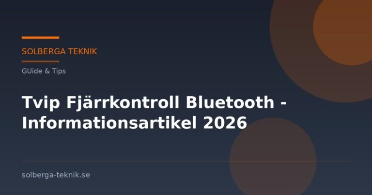 Tvip Fjärrkontroll Bluetooth - Informationsartikel 2026