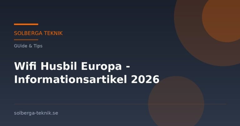 Wifi Husbil Europa - Informationsartikel 2026