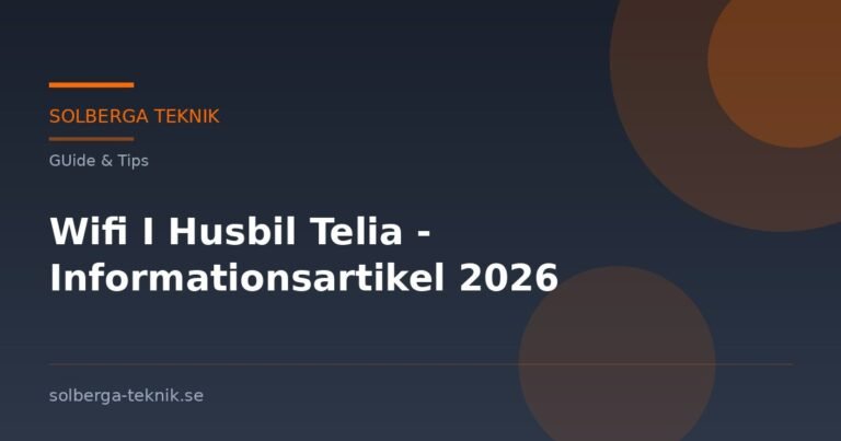 Wifi I Husbil Telia - Informationsartikel 2026
